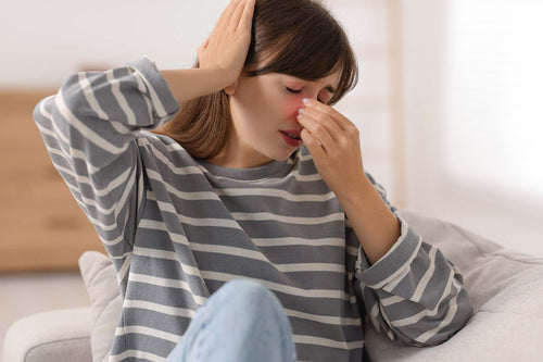 a woman suffering from sinus infection