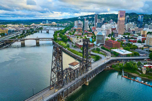 aerial view of portland oregon